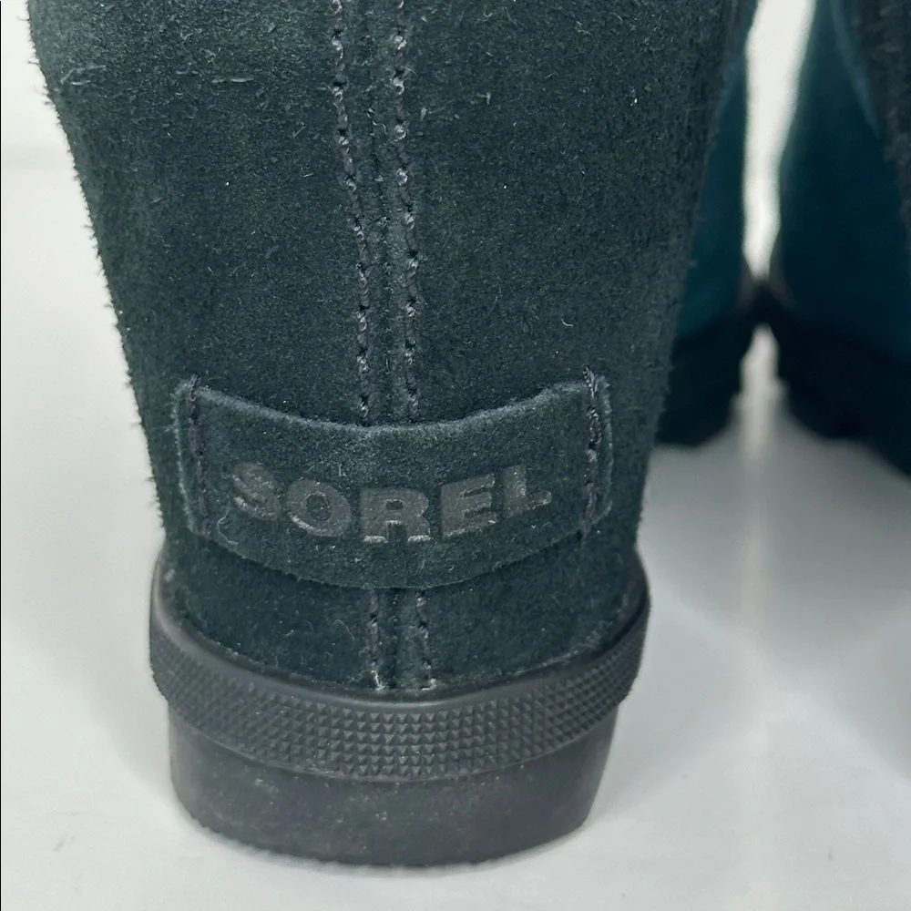 Sorel Joan of Arctic Wedge II Side Zip Boots Blue Suede Women's Size US 9‎ EU 40